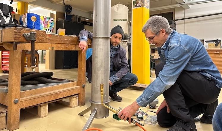 Brennkammer mit Flammen für Kaffeeröstung